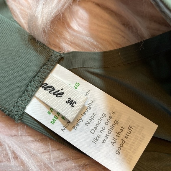 NWT Aerie Smoothez Mesh Unlined Full Coverage Bra in Royal Palm - Picture 8 of 9